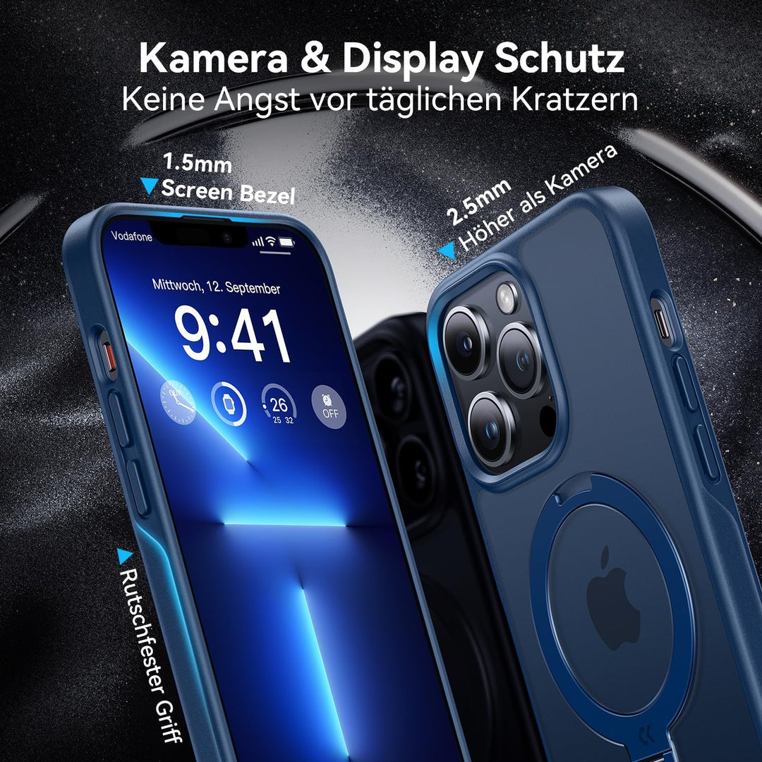 CASEKOO 360° MagicStand (Pro-Version) für iPhone 13 Pro Max Hülle für MagSafe [Unsichtbarer Ständer]