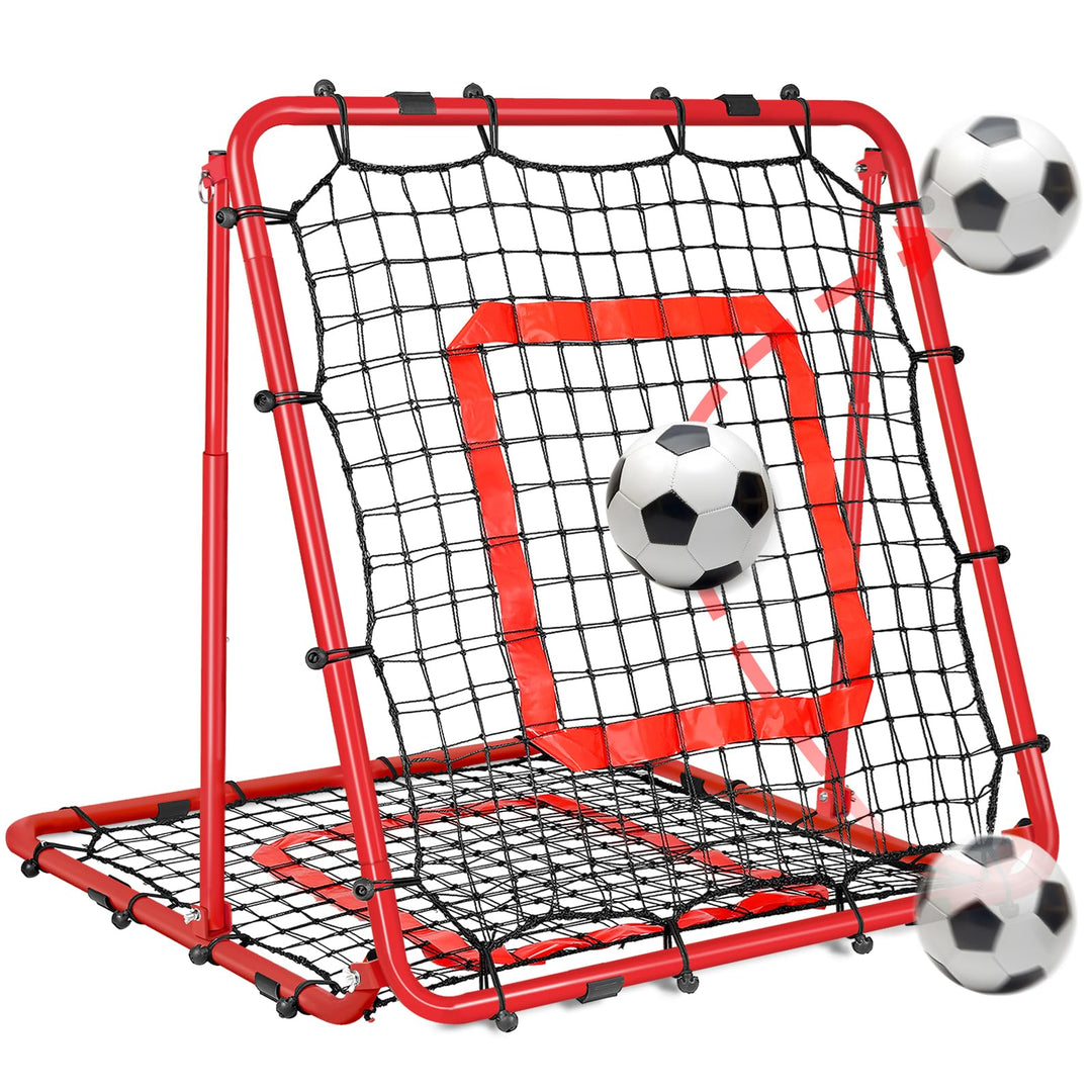 Fussball Rebounder, 85x85cm/120x120cm Rebounder für Fussball, Verstellbar mit 8 Winkeln, Doppellagig