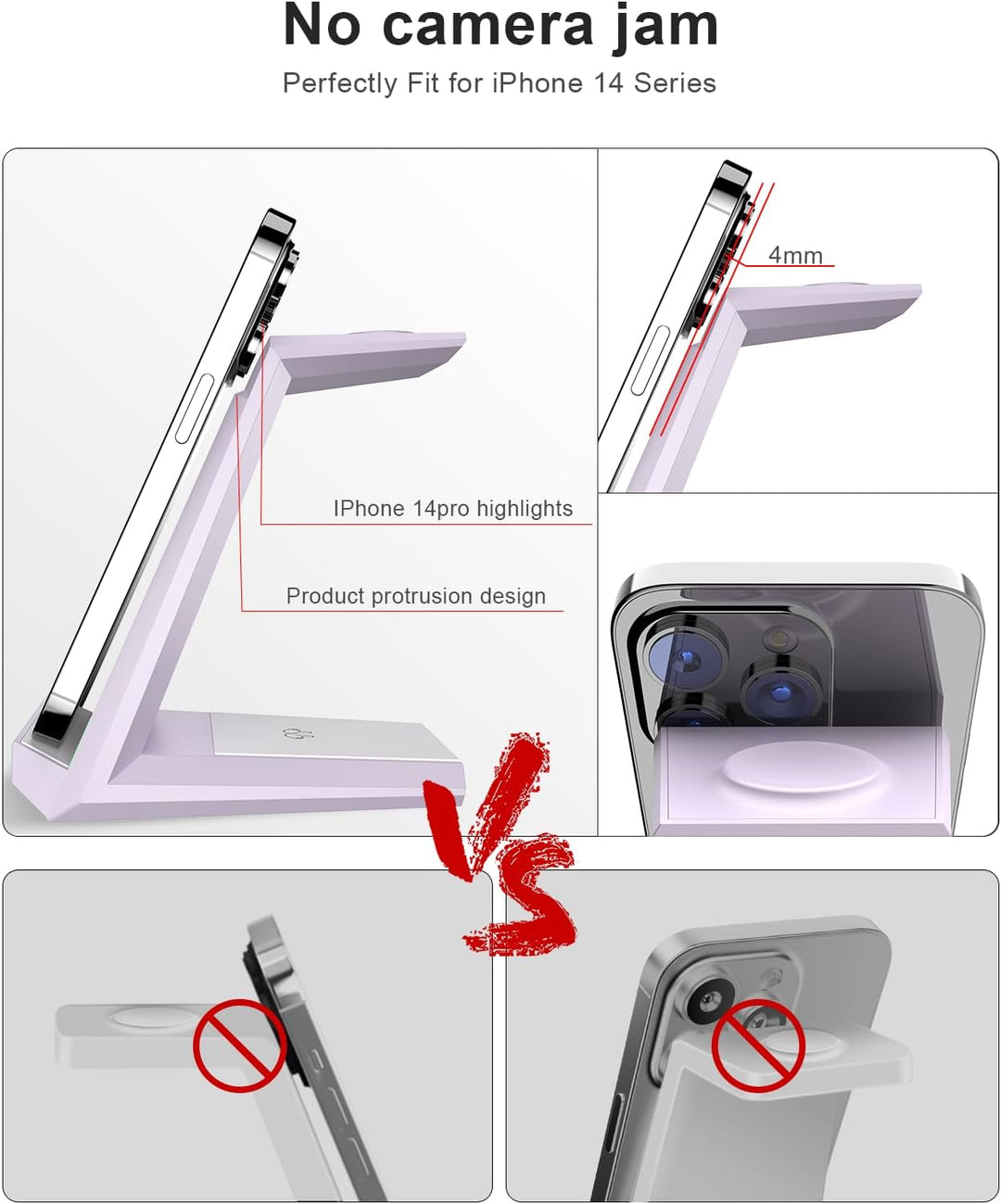 3 in 1 Induktive Ladestation Apple Watch und iPhone, Kabelloses Ladegerät für iPhone 17/16/15/14/13/