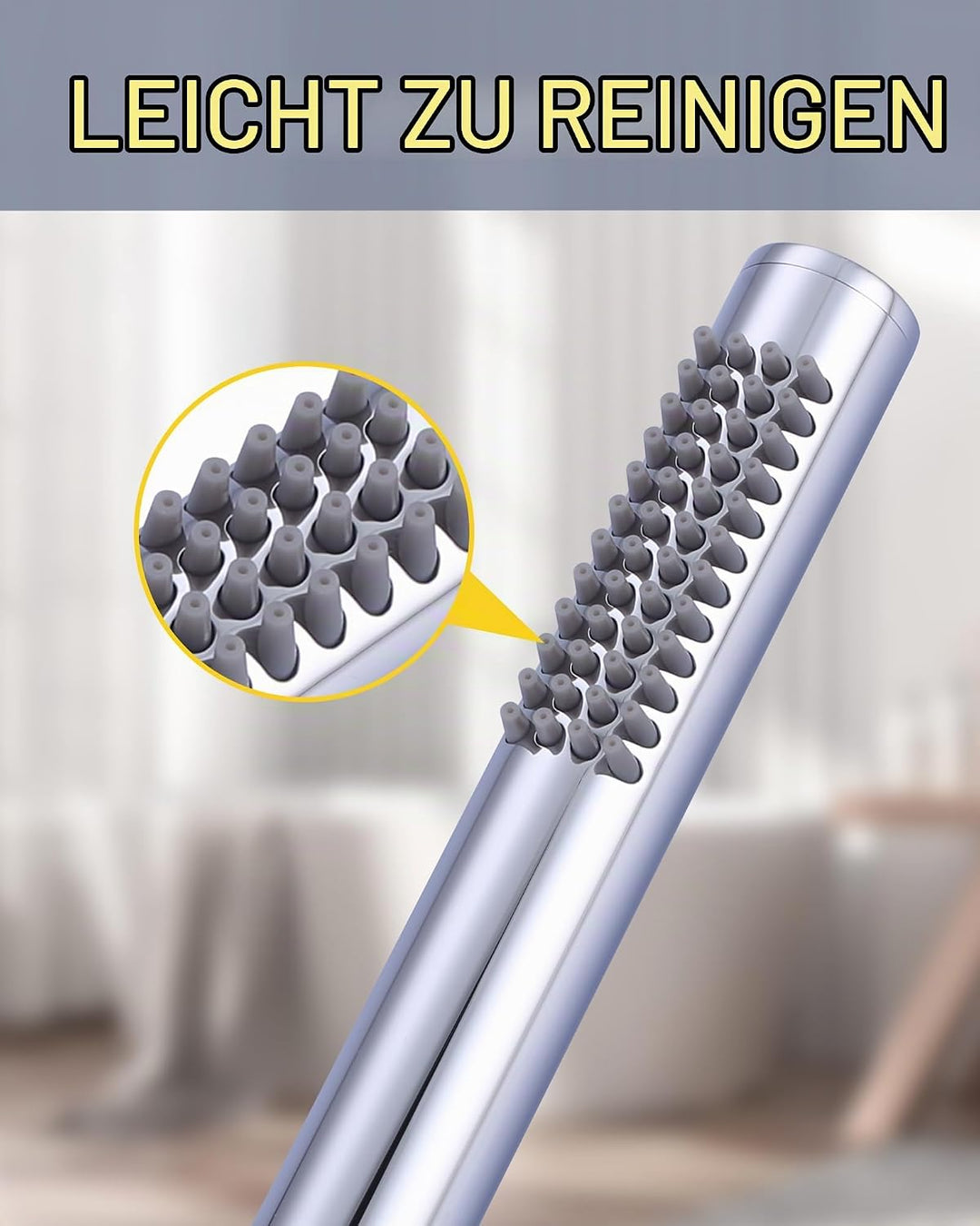 Handbrause für Badezimmer, Moderne Duschkopf aus Kupfer G1/2 Duschbrause, Wassersparend Rund Hand Br