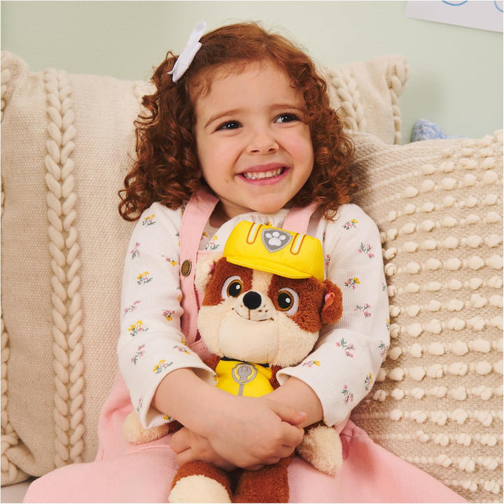 GUND PAW Patrol Schlenkerplüsch Rubble, 30 cm - hochwertiges Plüschtier aus weichem Velours-Frottee