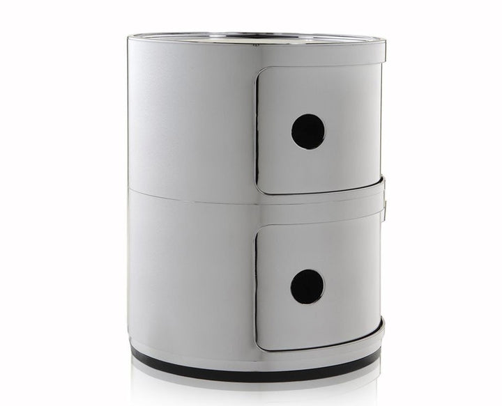 Kartell Componibili, 2 Elements, Verchromt, Runde Basis 2-fächer Verchromt, 2-fächer Verchromt