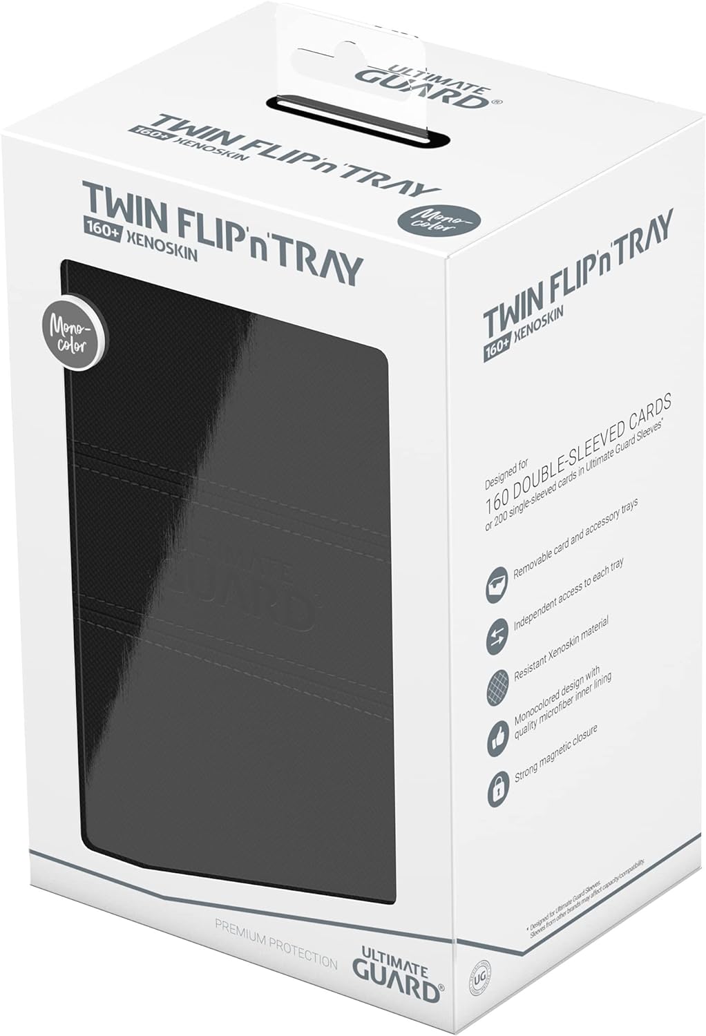 Ultimate Guard UGD011234 Twin Flip`n`Tray 160+ XenoSkin Monocolor Schwarz Kartenbox, Schwarz