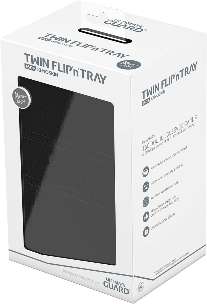 Ultimate Guard UGD011234 Twin Flip`n`Tray 160+ XenoSkin Monocolor Schwarz Kartenbox, Schwarz