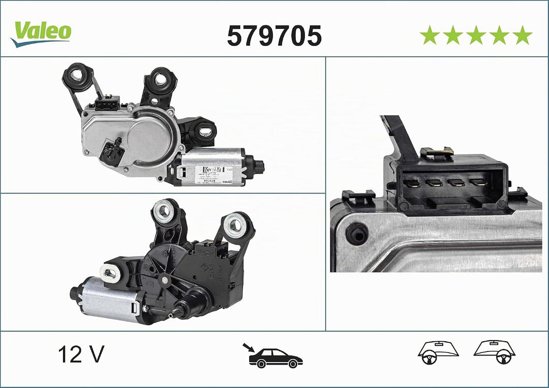 VALEO 579705 Wischermotor VALEO Heckwischermotor 579705 AUDI A4 ALLROAD QUATTRO A4 SERIES 3 FL RS4 Q