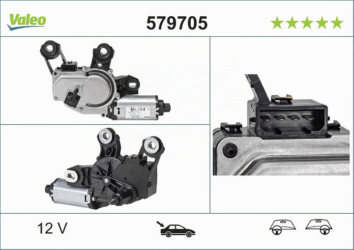 VALEO 579705 Wischermotor VALEO Heckwischermotor 579705 AUDI A4 ALLROAD QUATTRO A4 SERIES 3 FL RS4 Q