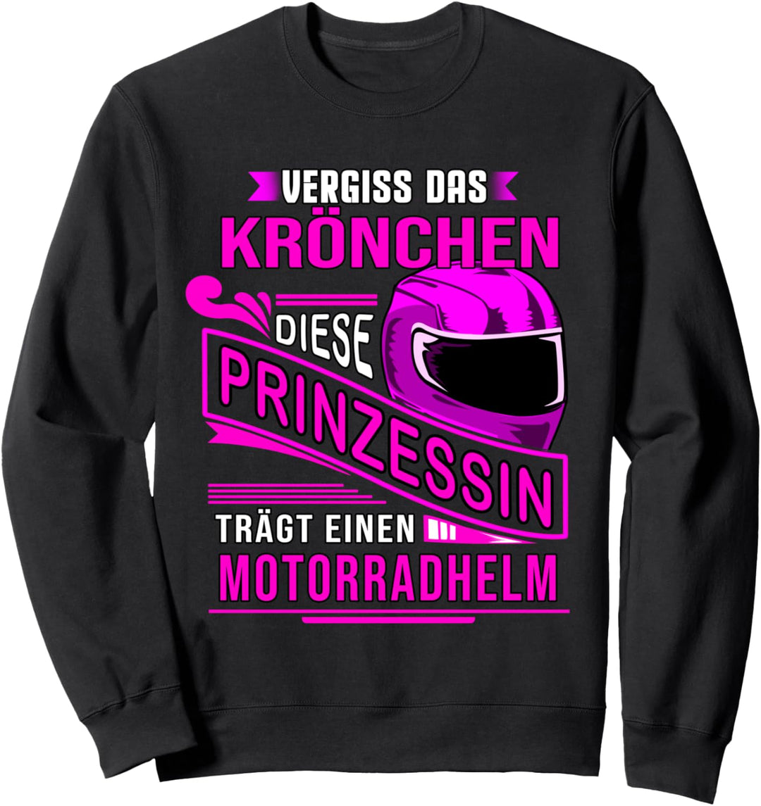 Motorradfahrerin Motorrad Bikerin Motorbike Lustig Sweatshirt