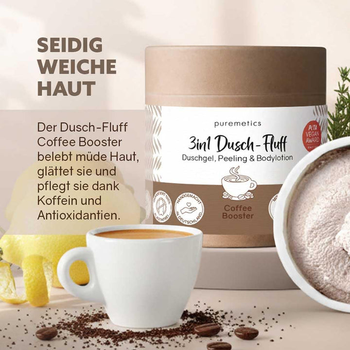 puremetics 3in1 Dusch-Fluff, Coffee Booster, 250g