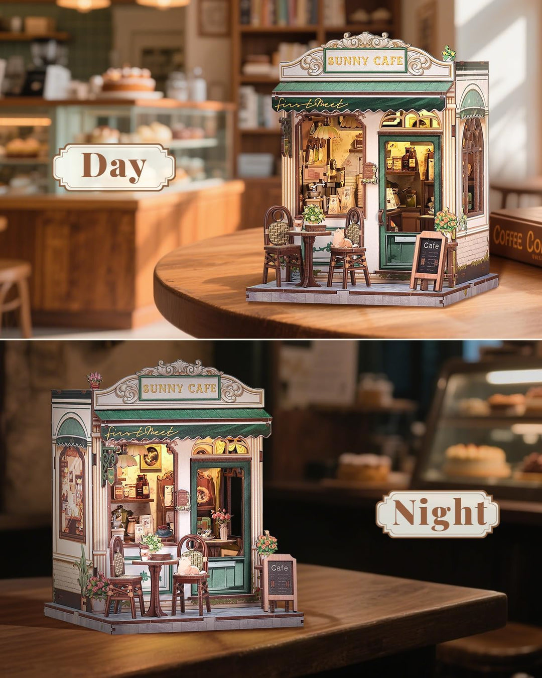 CUTEBEE Book Nook Kit – DIY Puppenhaus Häuser, Miniatur Haus Selber Bauen Bausatz für Erwachsene, 3D