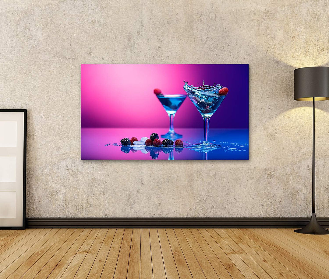 islandburner Bild auf Leinwand Bunte Cocktails Beeren Bilder Wandbilder Poster