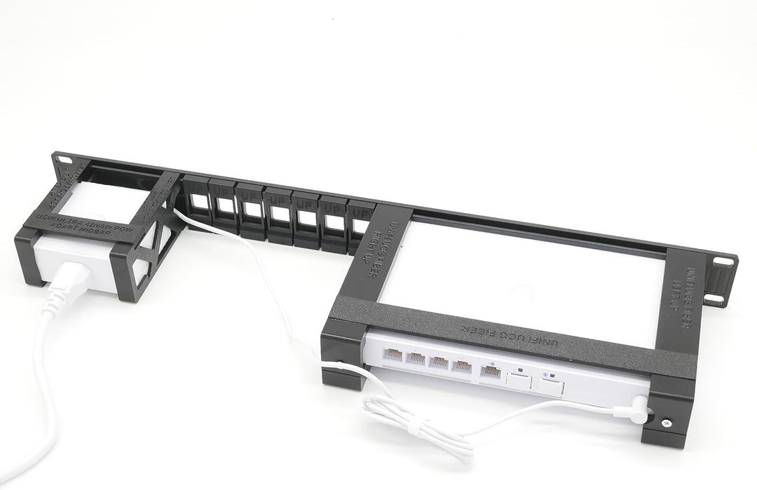 Rack Mount for Ubiquiti UCG-Fiber - 7 Keystone Slots - Powr Brackets 19inch silbergrau, silbergrau