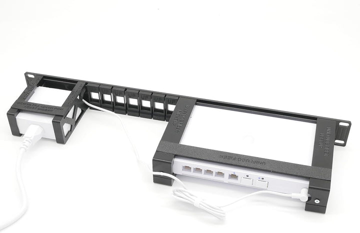 Rack Mount for Ubiquiti UCG-Fiber - 7 Keystone Slots - Powr Brackets 19inch silbergrau, silbergrau