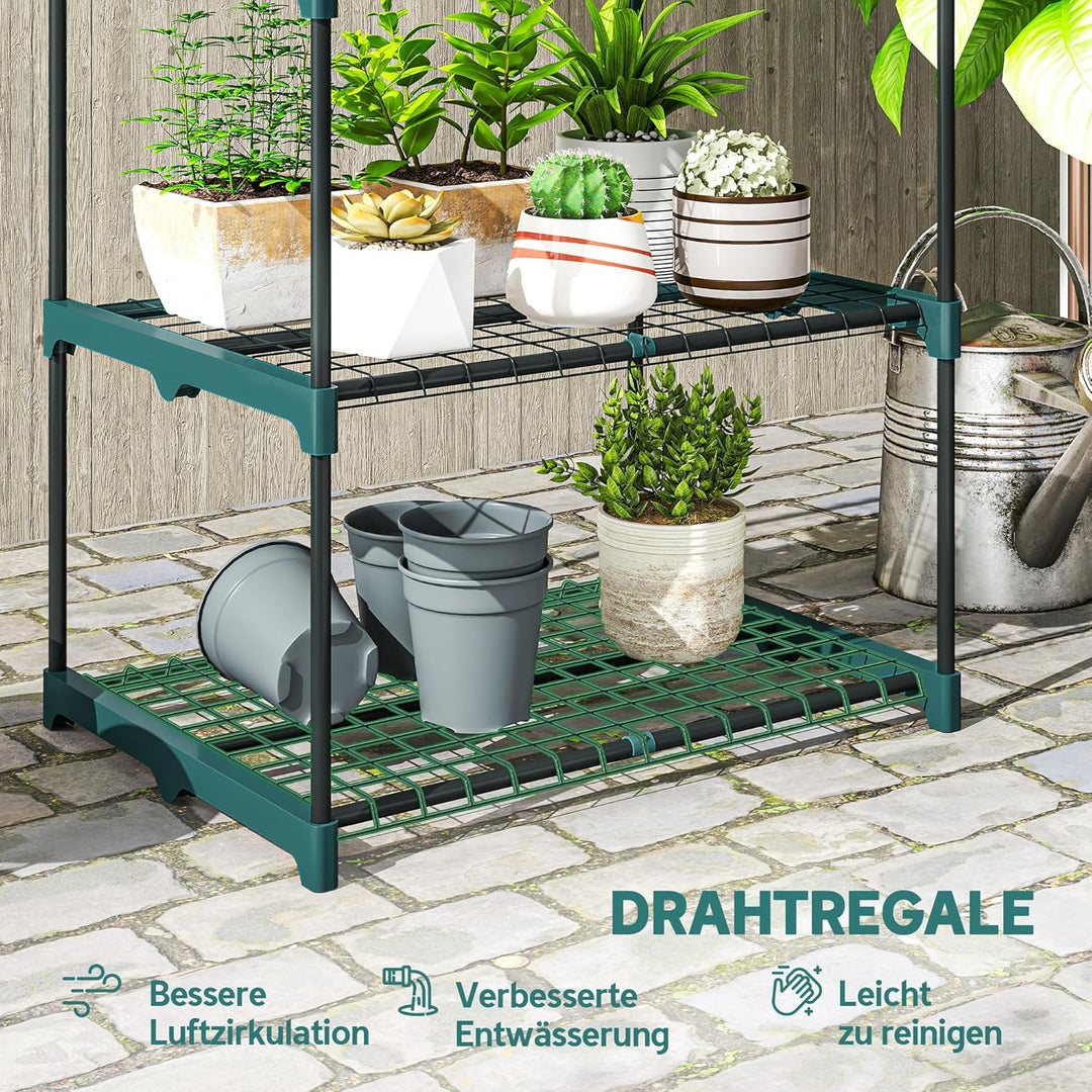 Outsunny 3-Etagen Pflanzenständer, 72 cm hoch Blumenständer mit Regalböden, mehrstöckig Pflanzenrega