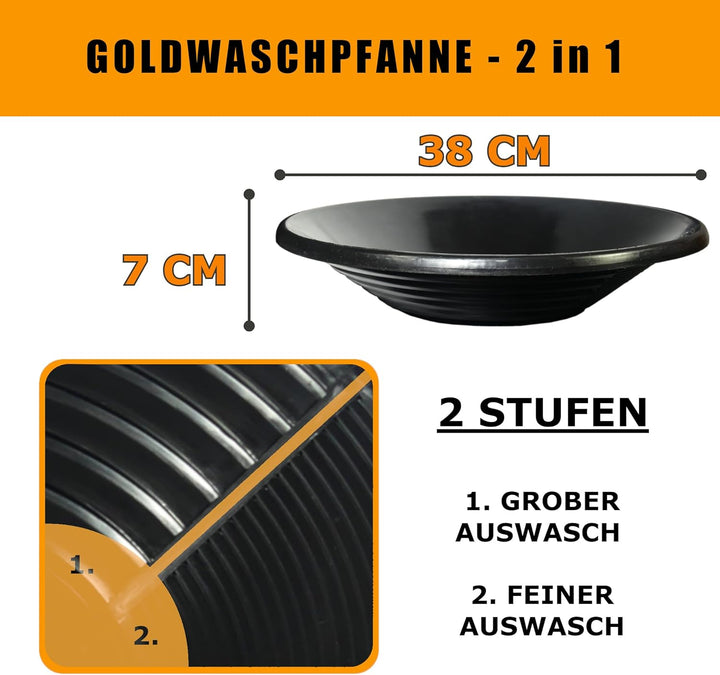 GoldSax Goldwaschen Set, Sluice Box, Goldwaschpfanne, Prospektionsausrüstung, 9-teilig 9-teilig Rinn