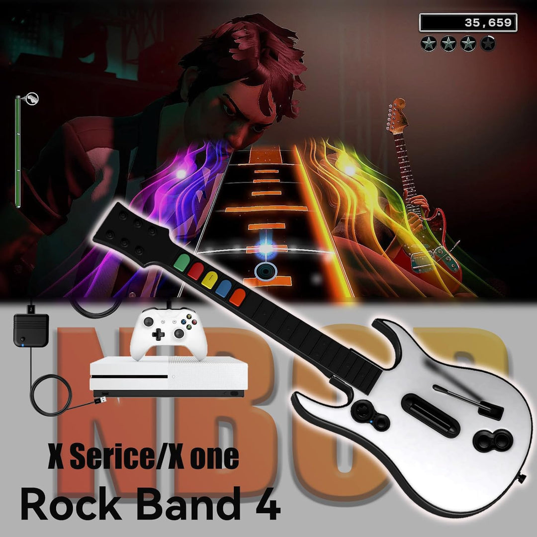 NBCP Wireless Rock Band Controller für XBOX-one/Xbox Series X/PC, kabellose Gitarre für Rock Band, F