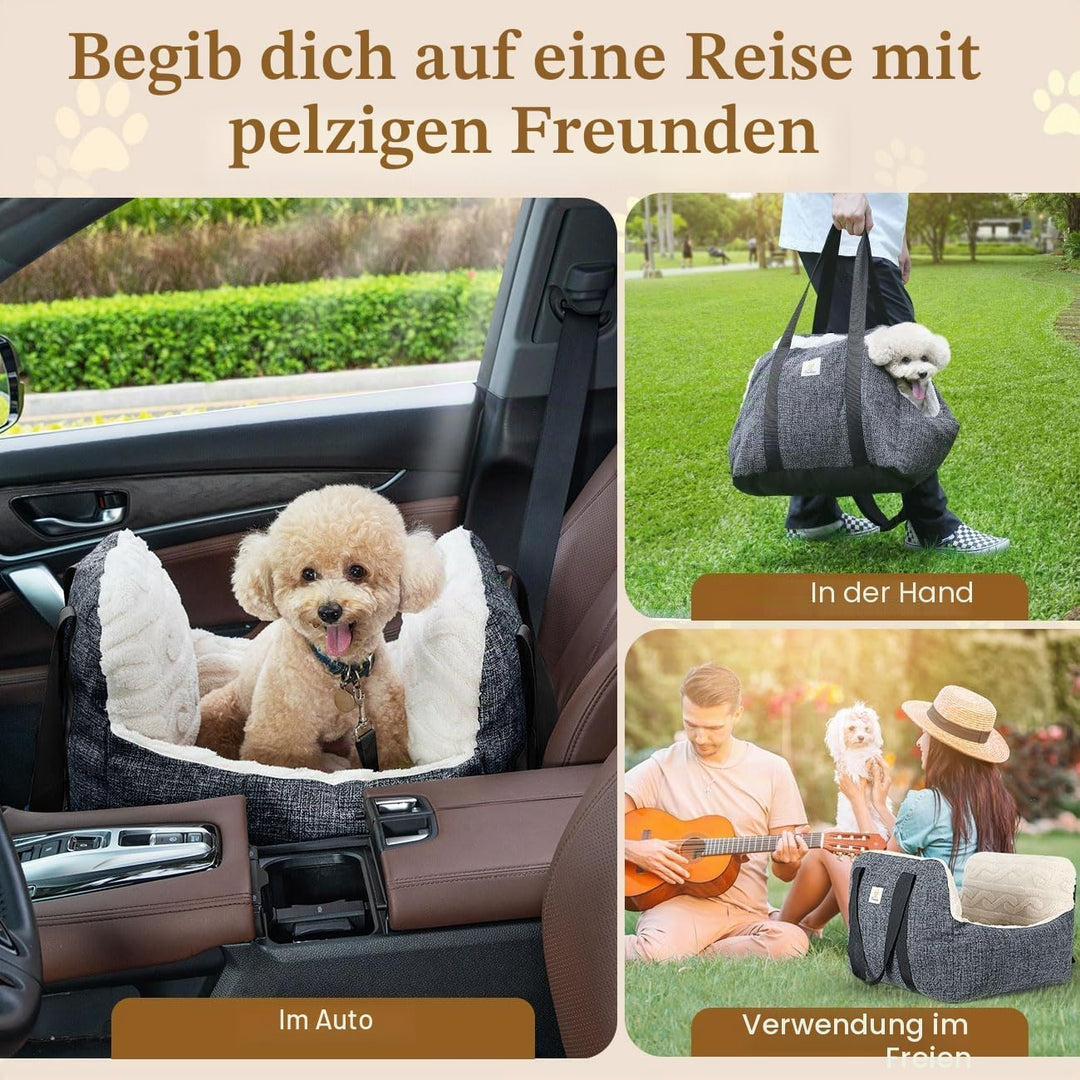 Pawaboo Hund Autositz, Hund Booster Autositz für Klein Hunde, Welpensitz für Auto mit Fest Schnalle