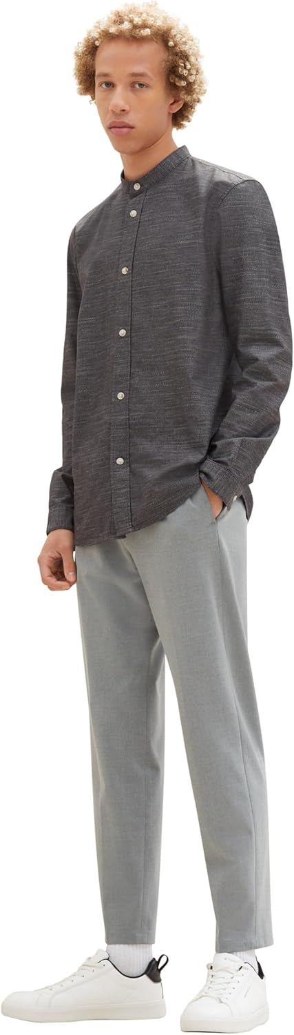 TOM TAILOR Denim Herren Relaxed Tapered Fit Hose in Ankle-Länge, 28W / 32L 10350 - Heather Grey Mela