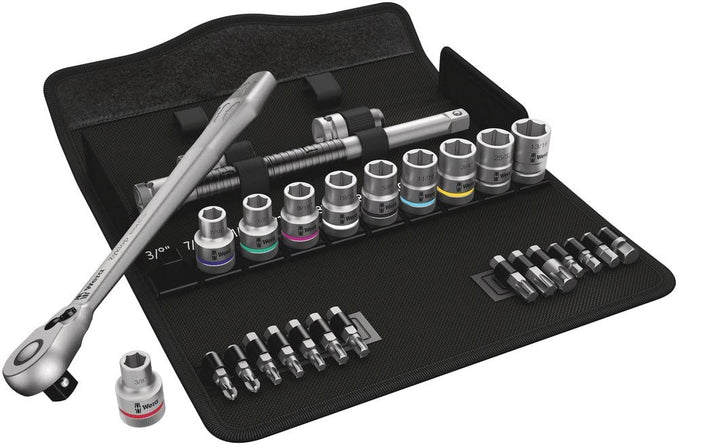 Wera 05004081001 8100 SC 11 Zyklop Metal-Knarrensatz, Umschalthebel, 1/2 Zoll -Antrieb, zöllig, 28-t