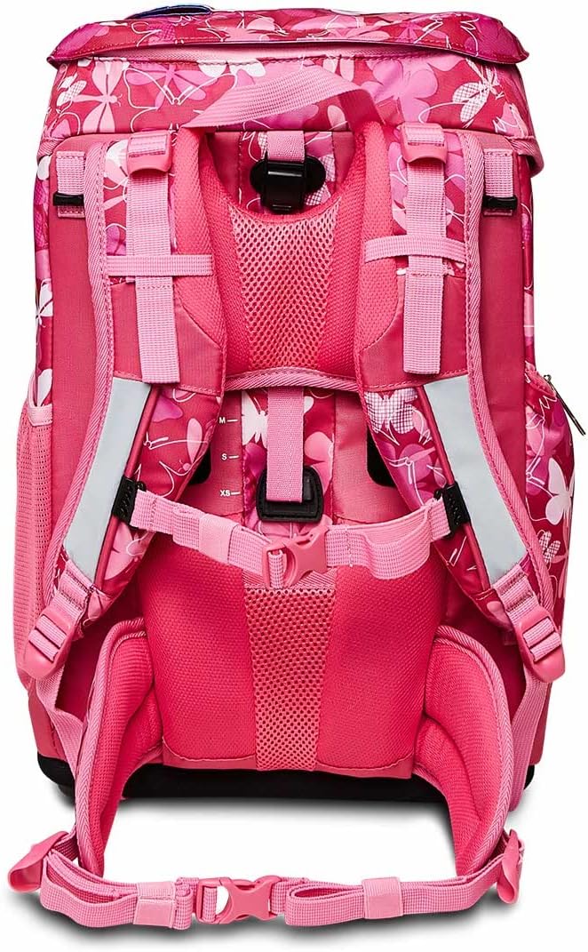 SJ Set 4-teilig Ergonomischer Schulranzen + Gefülltes Mäppchen mit Stiften, Gummi, usw. + Mäppchen m