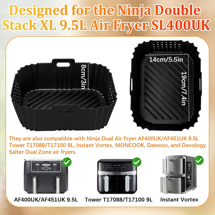 21 PCS Ninja Heissluftfritteuse Zubehör, Airfryer Zubehör für Ninja Double Stack XL 9.5 l Heissluftf