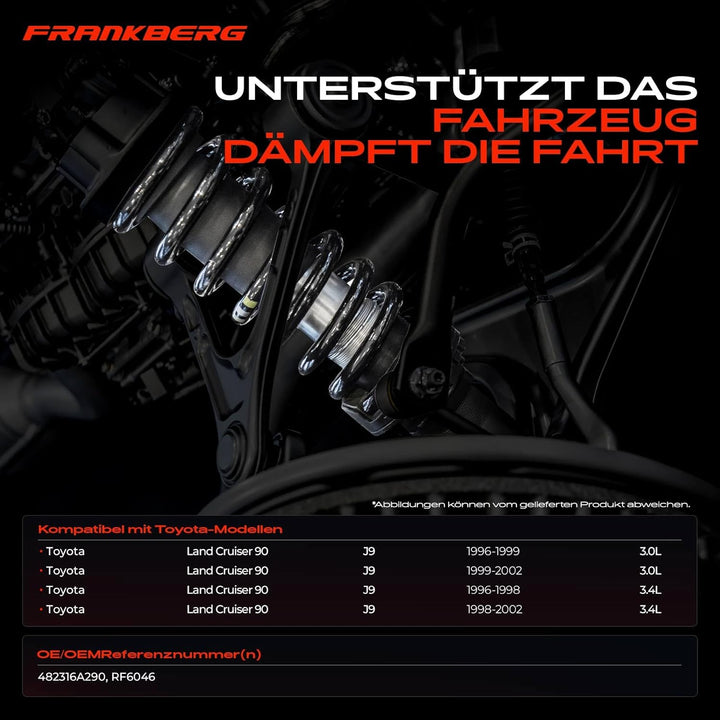 Frankberg 2x Federn Fahrwerksfeder Hinterachse Kompatibel mit Land Cruiser 90_J9_ 1996-2002 SUV Repl