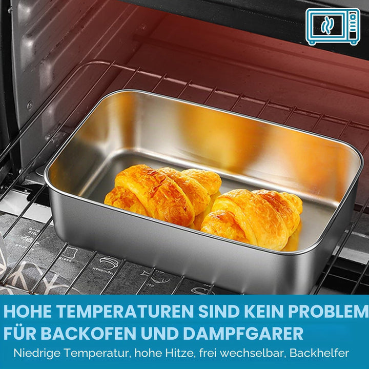 4 Stück Edelstahl Kastenform Brotbackform: 22.8*15.3*5.9cm Antihaft Kastenform Rechteckig Toastbrot