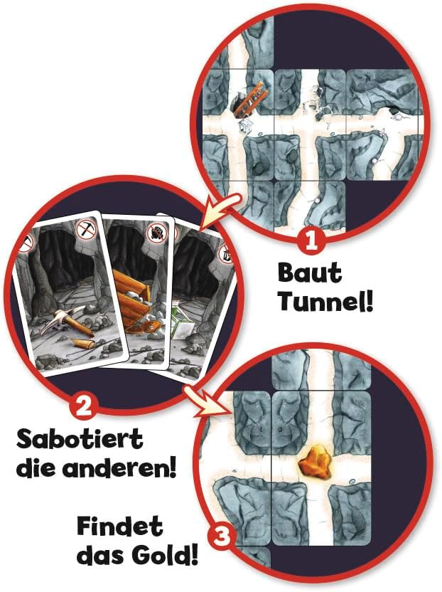 AMIGO 02402 Saboteur, Brettspiel, Auflage 20 Jahre, mehrfarbig, deutsche Sprache