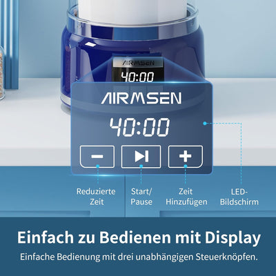 AIRMSEN Eismaschine mit LCD-Display Eismaschine Selbstkühlend für 2 L, 9 Programme, BPA-frei, für se