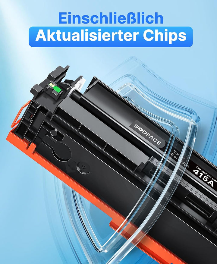 SODFACE 415A Toner Mit Chip Kompatibel für HP 415A 415X für Color Laserjet Pro MFP M479fdw M479dw M4