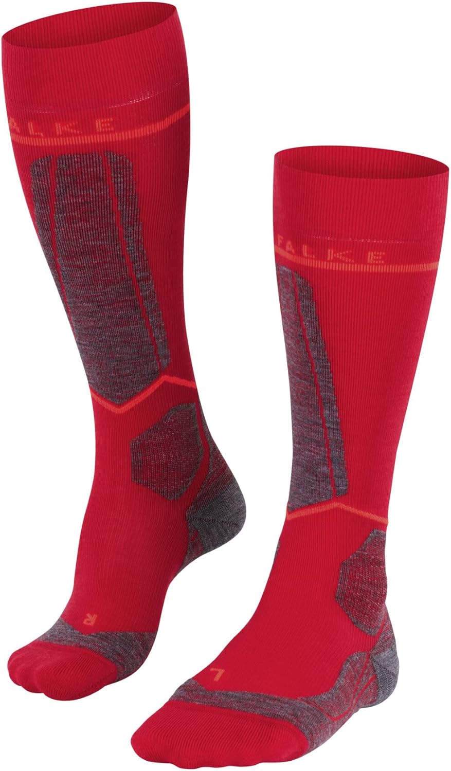 FALKE Damen Skisocken SK Energizing Wool W KH Wolle mit Kompression 1 Paar, Rot (Rose 8564) - Wadenu