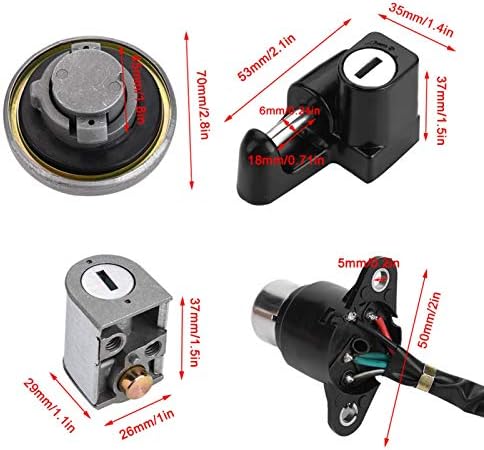 Yosoo Motorrad Tankdeckelschloss, Motorrad Zündschloss Tankdeckel Sitzschlossschlüssel für CMX250 19