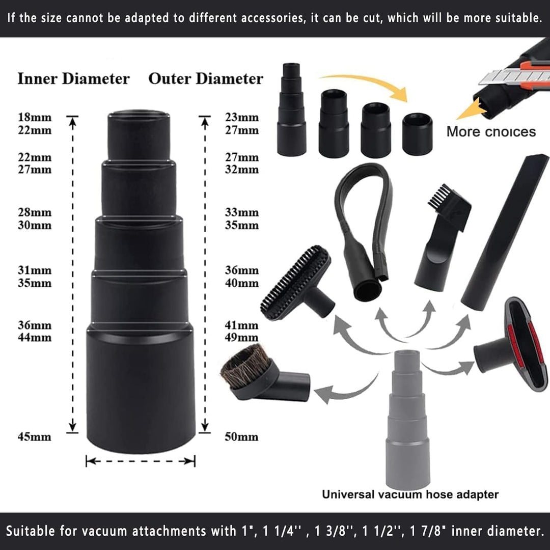 10 Pcs Staubsauger Düsen Set StaubsaugerAufsätze Nass Trocken Kunststoff Adapter 32-35 mm Staubsauge