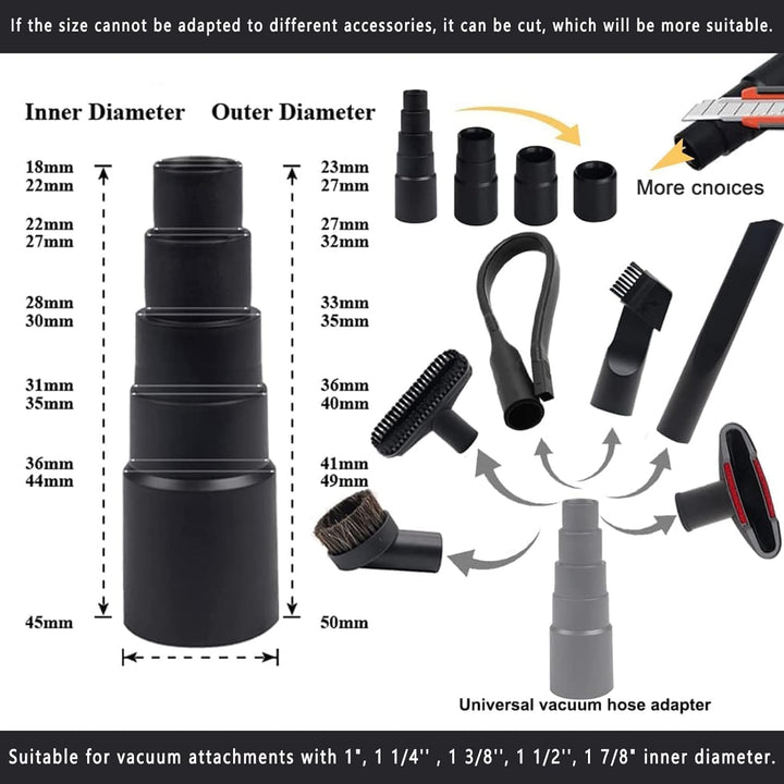 10 Pcs Staubsauger Düsen Set StaubsaugerAufsätze Nass Trocken Kunststoff Adapter 32-35 mm Staubsauge