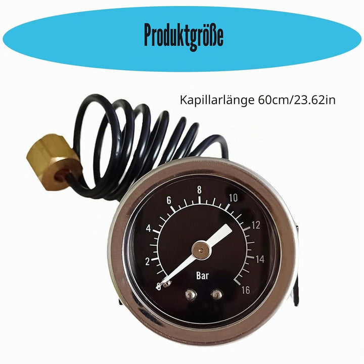 Einfache Installation, 16 Bar, Espresso-Manometer, Metalltextur, Küchengerät, Teil für Langlebigkeit