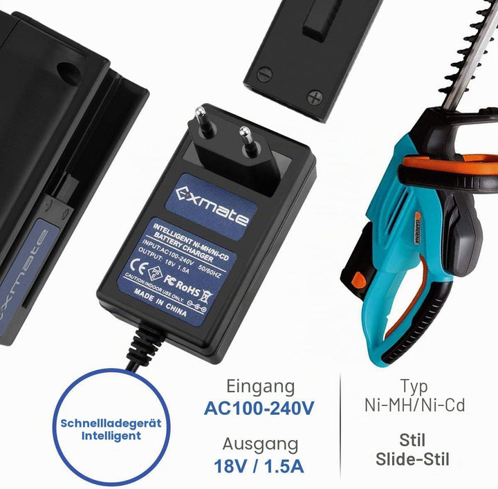 Exmate 18V Ladegerät für Gardena 8834-20 18V NI-MH/NI-Cd Akkus (Nicht für Lithium Akkus)