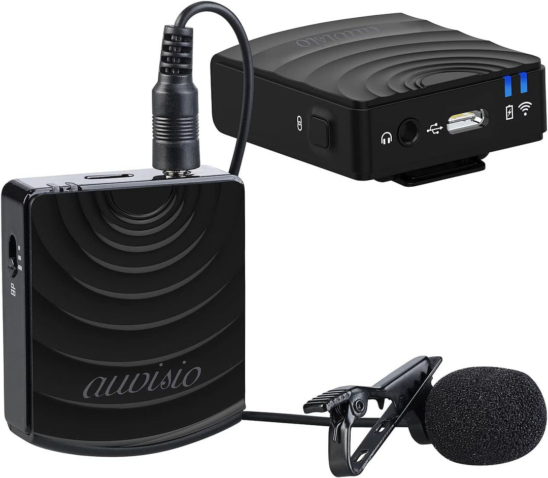 auvisio Lavalier: Digital Funkmikrofon & -Empfänger-Set, Klinke 2,4GHz, Reichweite 25m (Funkmikro, M