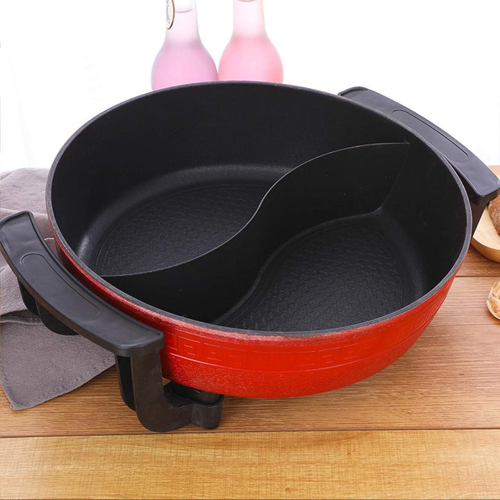 Elektrische Hot Pot, 6L 2 Seiten Wokpfanne Küche Feuertopf Chinesischer Suppentopf Kochgeschirr 1300