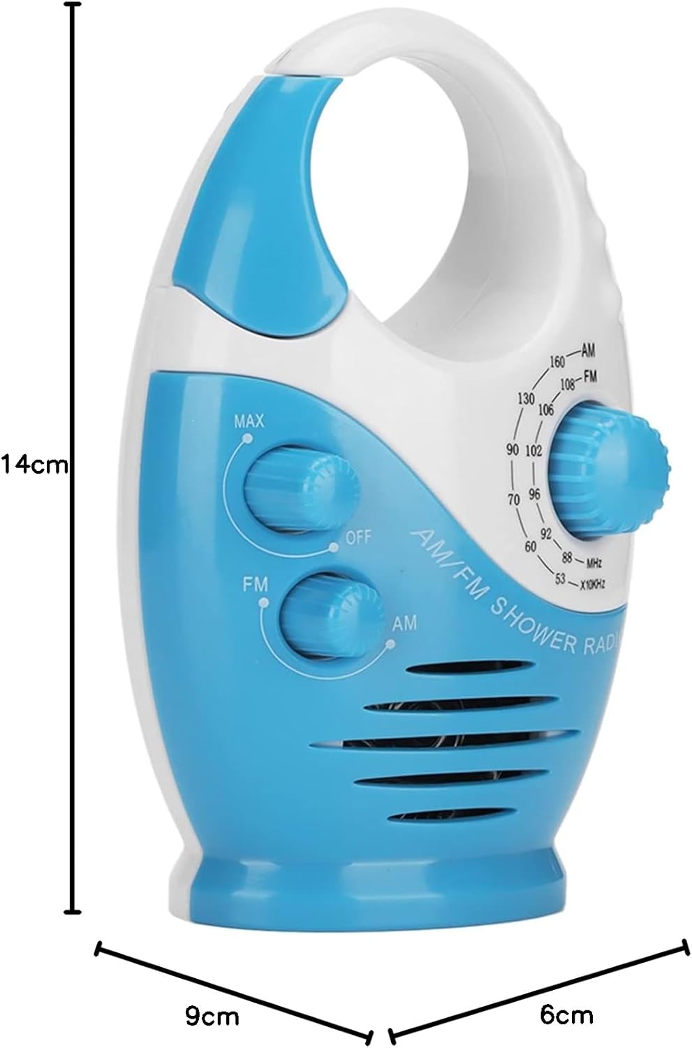 AM FM Radio Tragbarer Wasserdacht Duschlautsprecher mit Hook Compact Design Batterieantrieb Eingebau