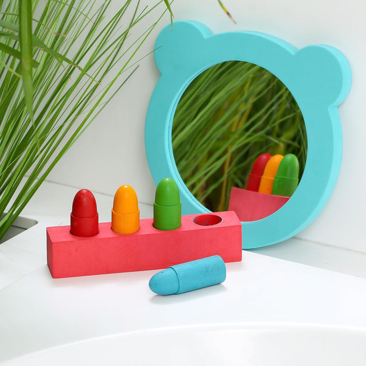 LUDI - Aquacolor Geschenkset – Bad-Malset – 4 radierbare Stifte + 1 weicher Spiegel – ab 10 Monaten