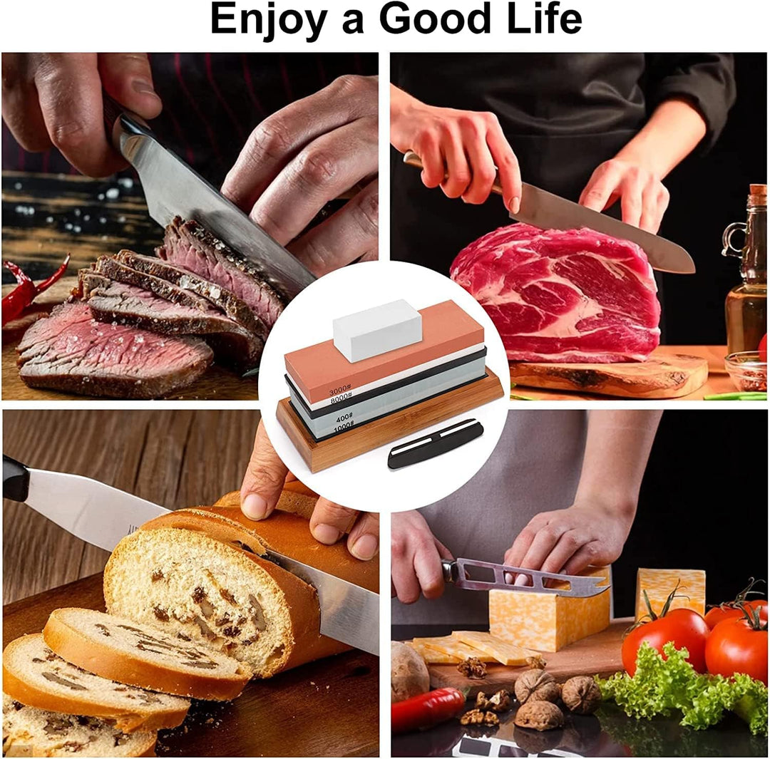 Schleifstein Set,Abziehstein Schleifstein Set,doppelseitig 400/1000 und 3000/8000 Grit Schleifsteine