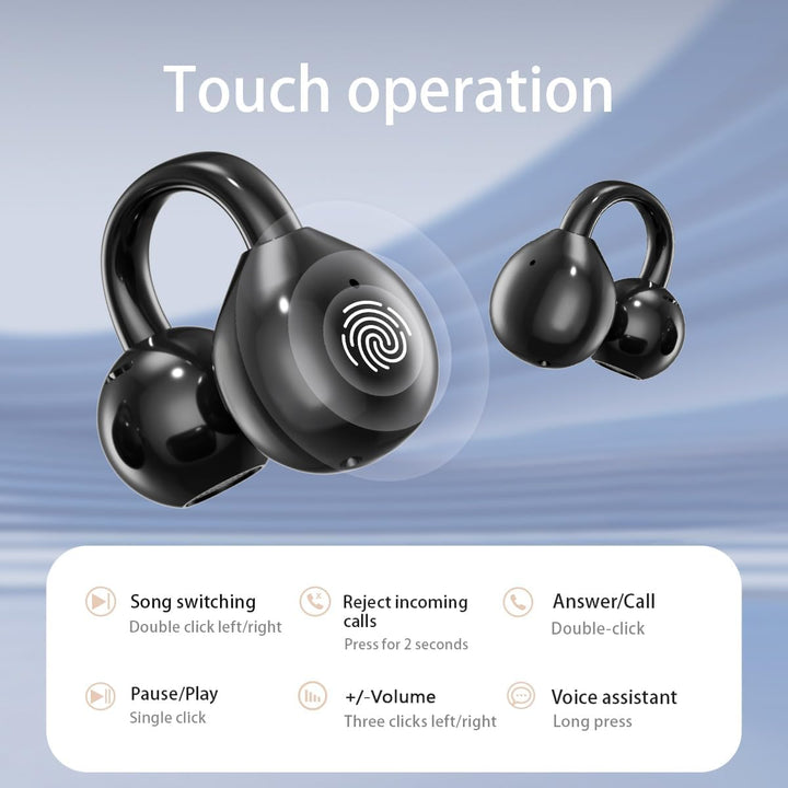 Bluetooth kopfhörer mit ohrclip, Bluetooth 5.4-Sportkopfhörer, Open Ear übersetzungskopfhörer,IPX5 w
