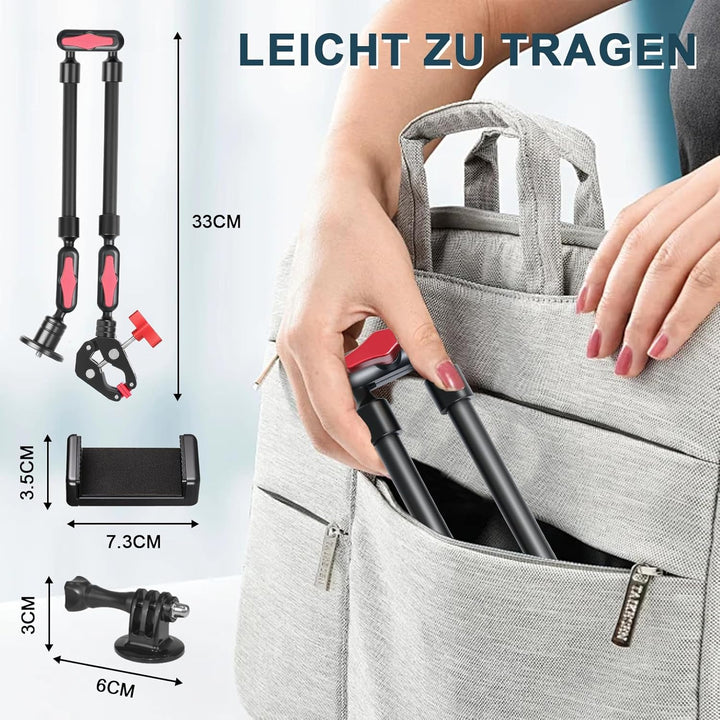 Magic Arm mit Super Clamp 23''/59cm, ZAKVOP Webcam Halterung mit Klemme, 360°Flexibel Magic Arm Clam
