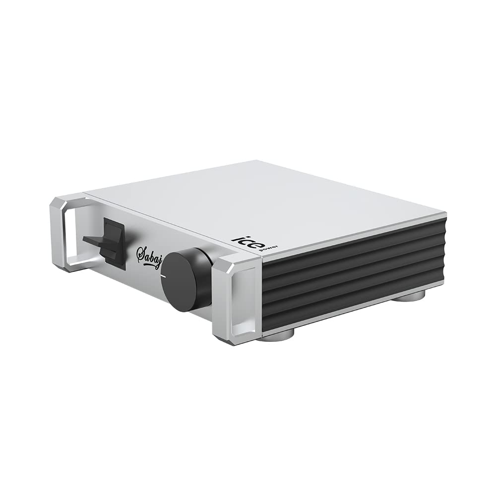 SABAJ A5 Leistungsverstärker mit zwei analogen Eingängen, ICEpower-Modul im Retro-Look, RCA*2-Eingan