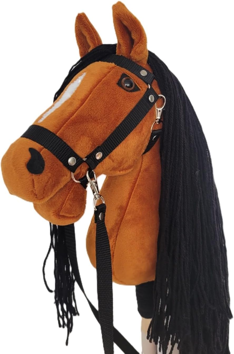 Steckenpferd A4 (Pferd auf einem Stock) Hobby Horse A4 komplett mit Kantar wie auf dem Foto (pomarań
