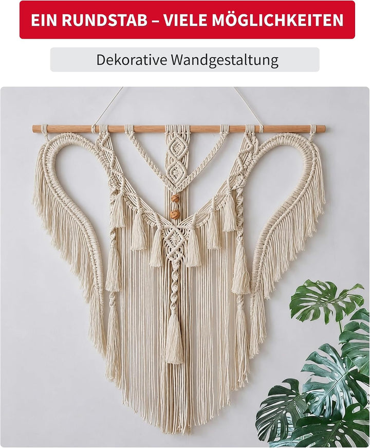 Gedotec Buchen-Rundstab glatt | Rundhölzer | Bastelstäbe 25 x 1000 mm | 5 Stück | Holzstäbe aus Buch