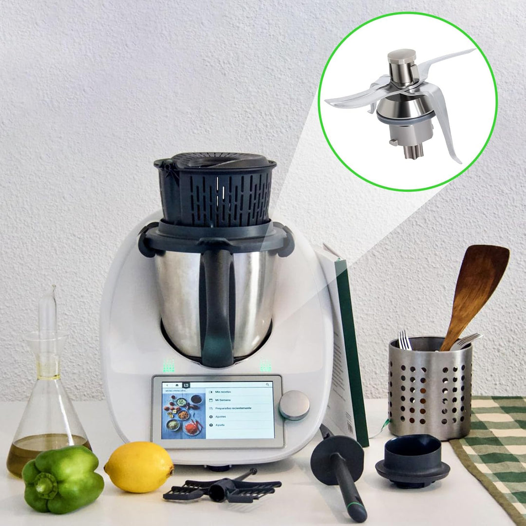 Poweka TM21 Messer Kompatibel mit Vorwerk Thermomix TM21 Edelstahl Küchenmaschine mit Dichtring, TM2