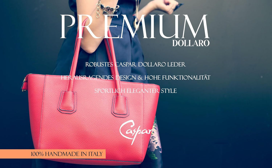 Caspar TL812 klassisch elegante Damen Leder Handtasche Einheitsgrösse Dunkelbraun, Einheitsgrösse Du