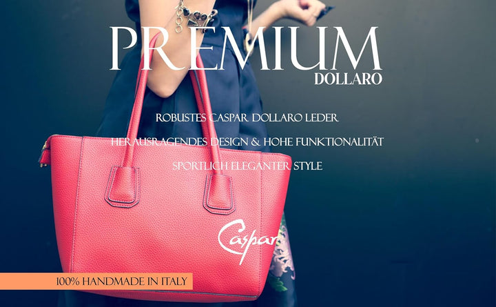Caspar TL812 klassisch elegante Damen Leder Handtasche Einheitsgrösse Dunkelbraun, Einheitsgrösse Du