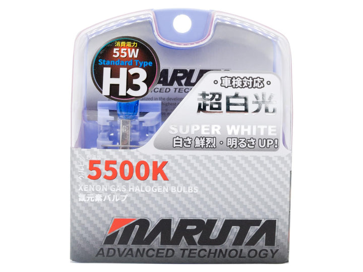 MARUTA SUPER WHITE H3 55W Halogenlampe Nebelscheinwerfer Tagfahrlicht 5500K Xenon-Effekt Quarzglas E