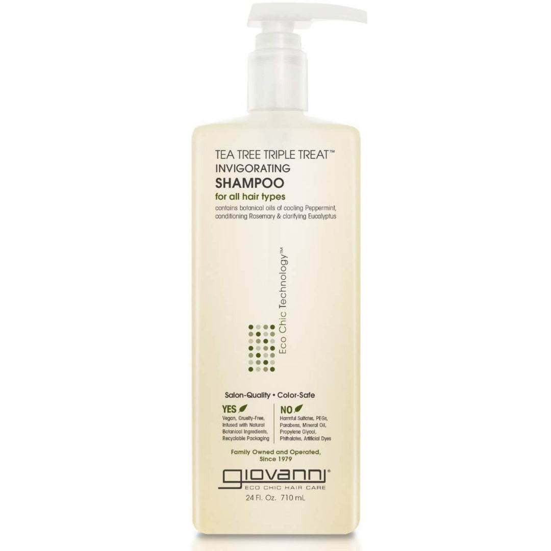 Giovanni Cosmetics Tea Tree Triple Treat Invigorating Shampoo, 24 Oz